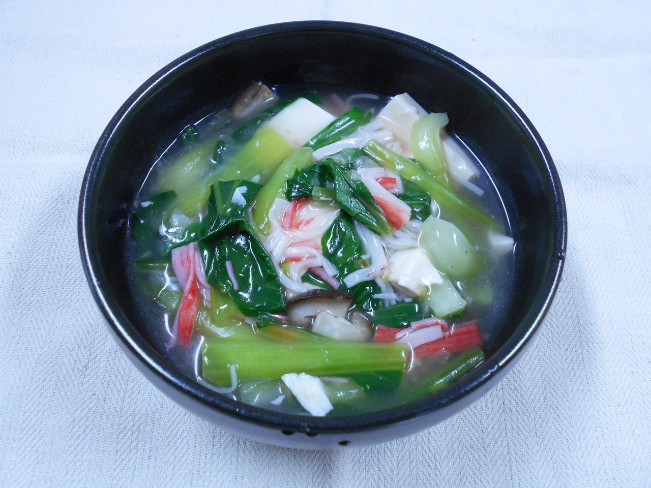 チンゲン菜と豆腐のスープ煮