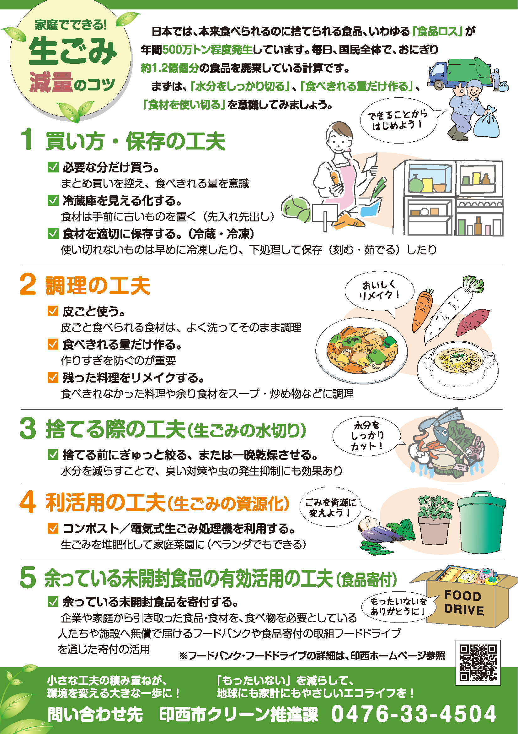 生ごみ削減のチラシ（裏）