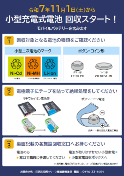 小型充電式電池回収スタート