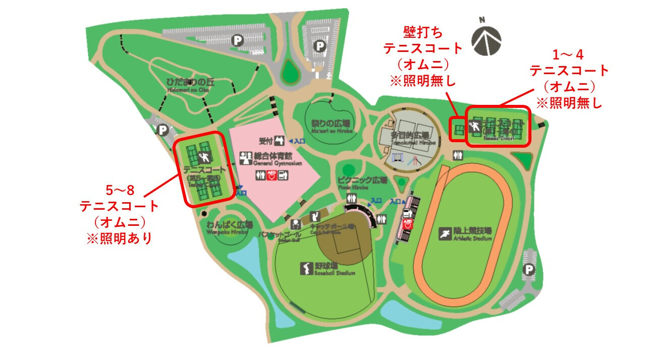 テニスコート位置図