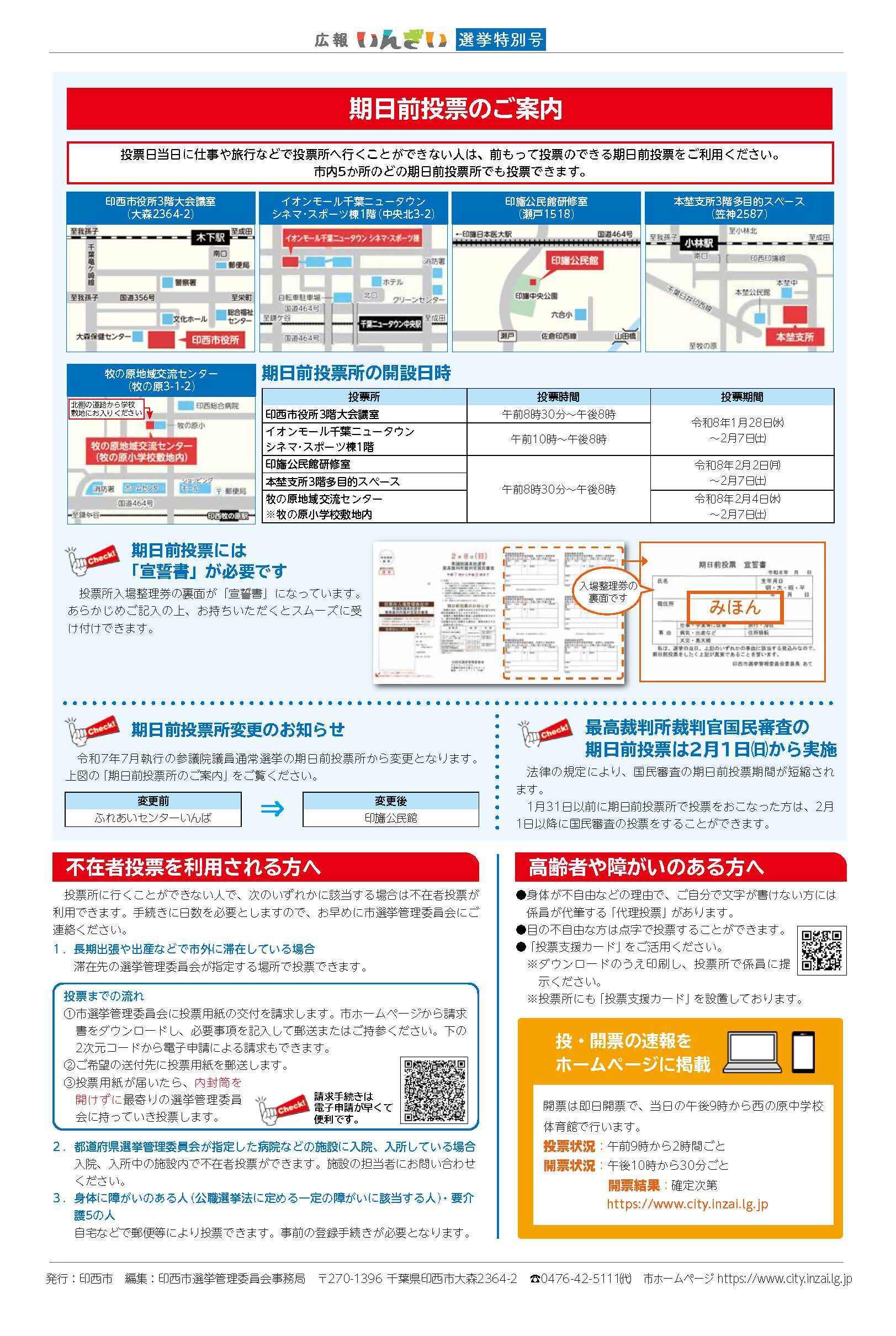 広報いんざい選挙特別号　裏面